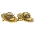 Celine 91 Logo Rhinestone Round Earring — view 3