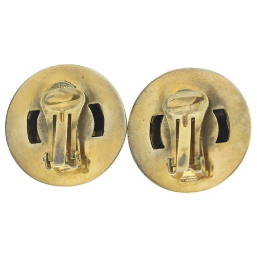 Celine 91 Logo Rhinestone Round Earring — view 2