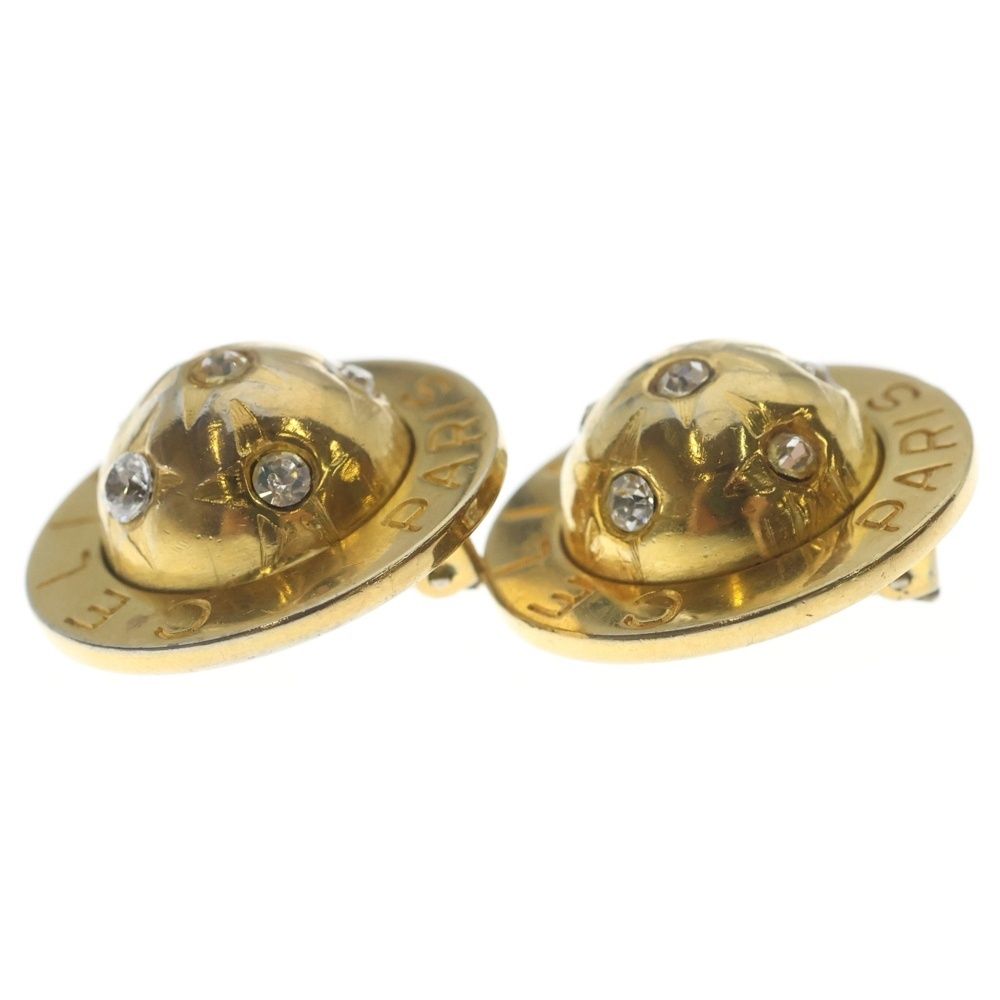 Celine 91 Logo Rhinestone Round Earring — view 4