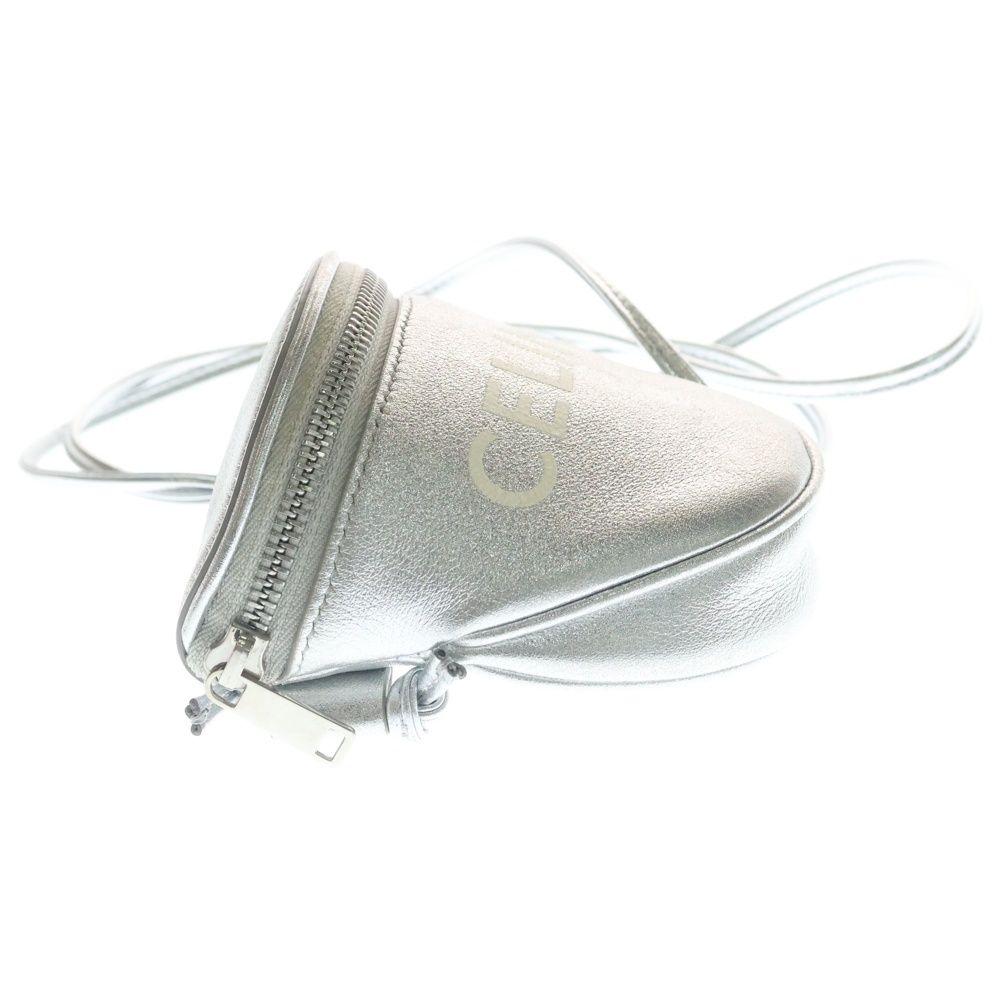 Celine Logo Printed Trumpet Shoulder Bag Print Silver — view 3