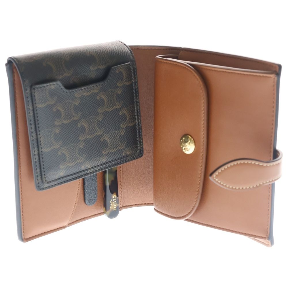 Celine Triomphe Canvas Travel Kit Pouch Brown — view 4