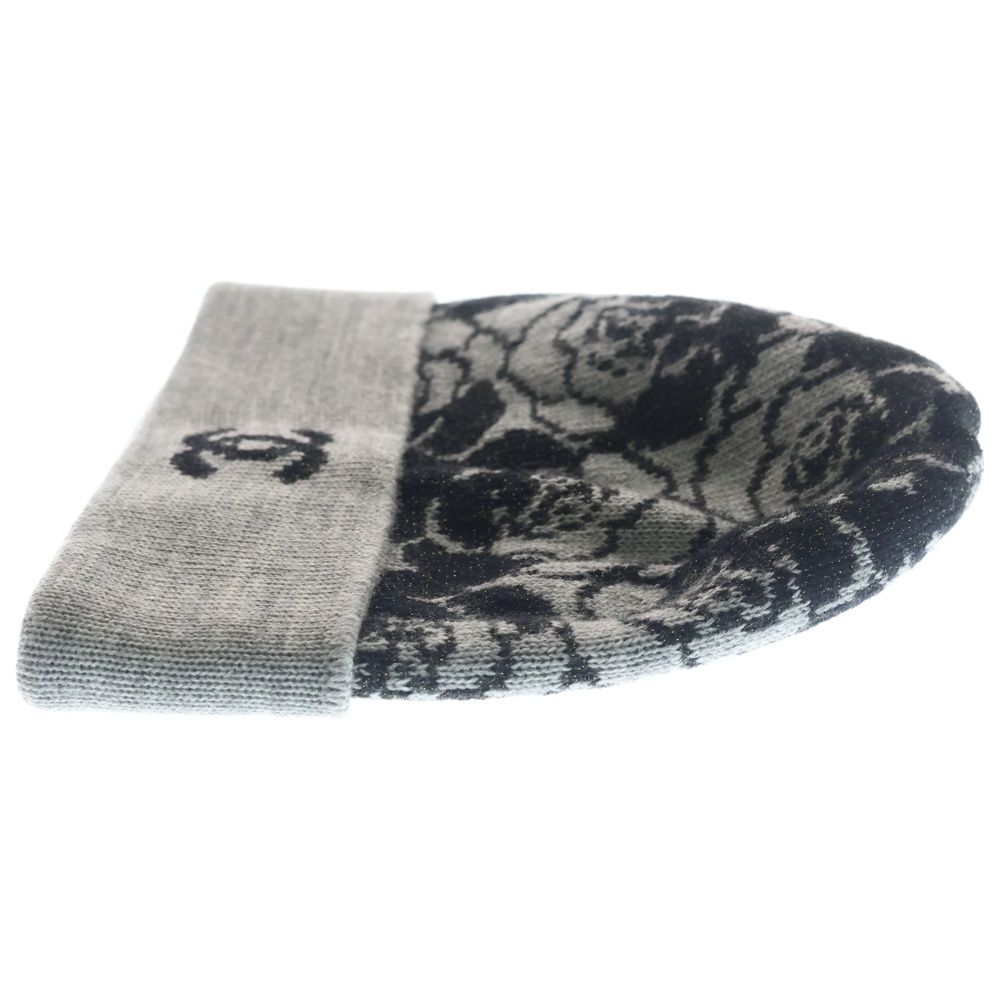 Chanel Camellia CC Logo Cashmere Blend Wool Knit Beanie — view 3