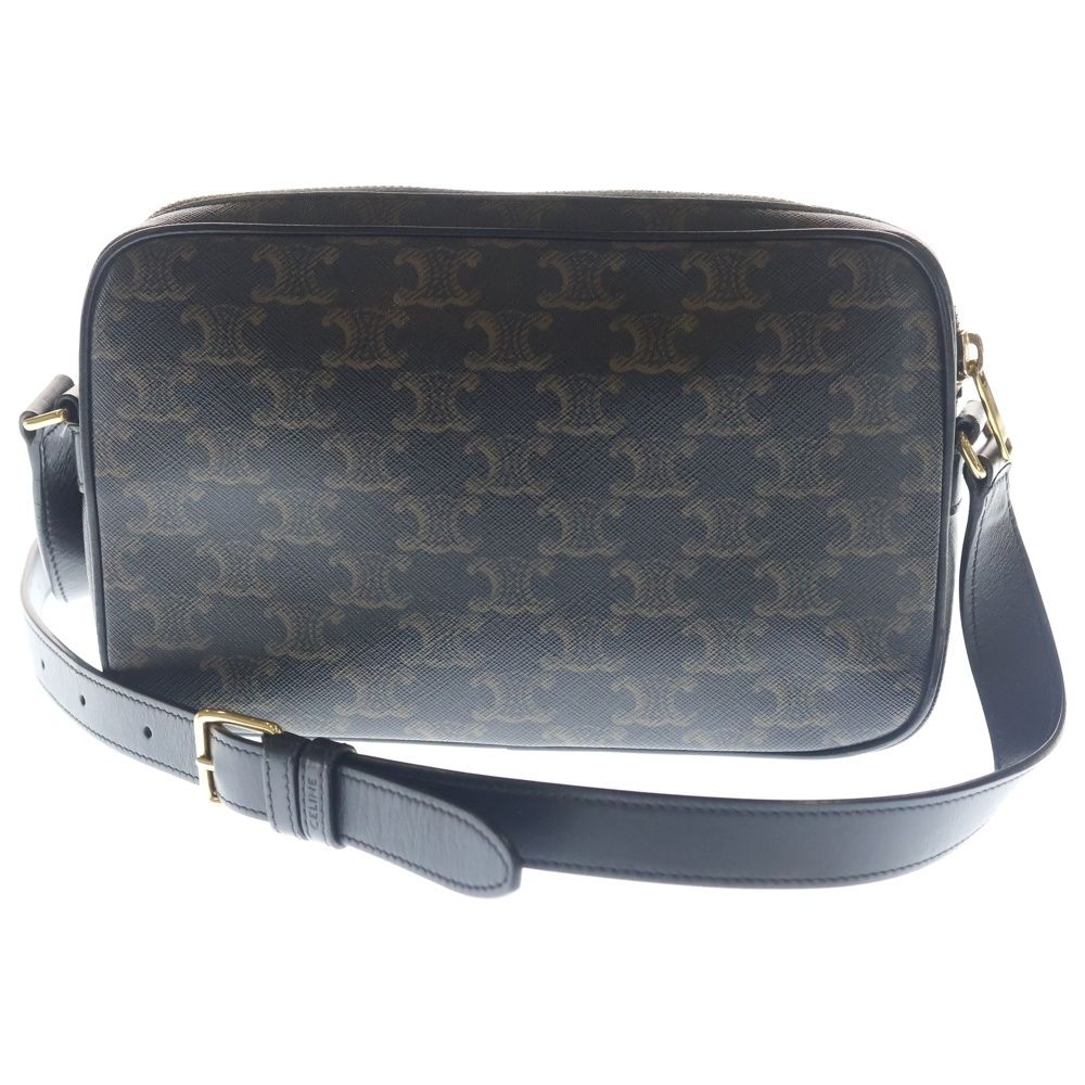 Celine Logo Print Messenger Bag Triomphe Canvas Brown — view 2