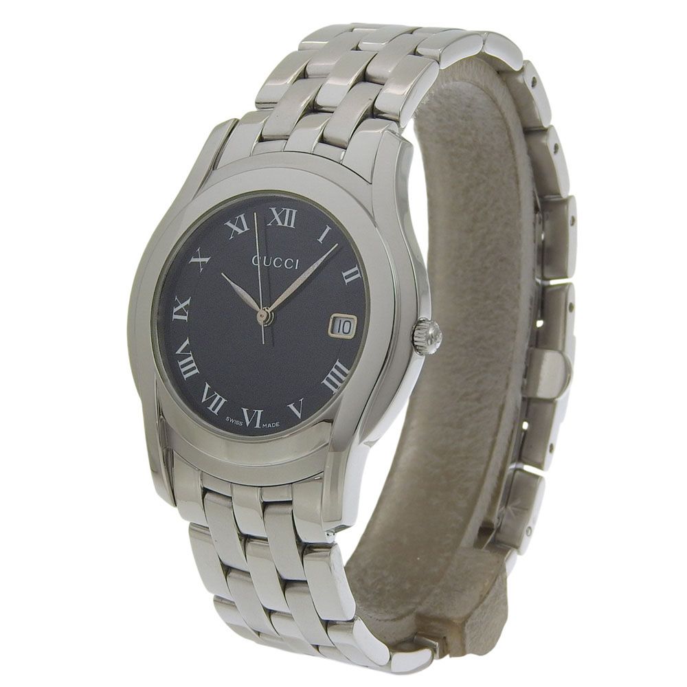 Gucci Stainless Steel Quartz Analog Display Boys Black Dial Watch — view 2