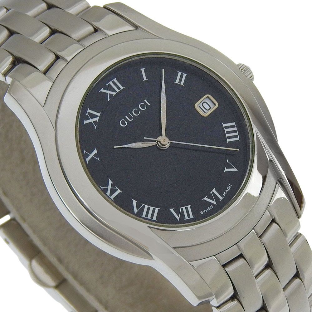 Gucci Stainless Steel Quartz Analog Display Boys Black Dial Watch — view 3