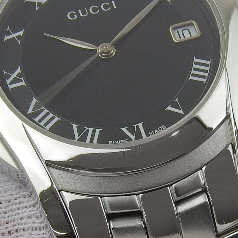 Gucci Stainless Steel Quartz Analog Display Boys Black Dial Watch — view 8