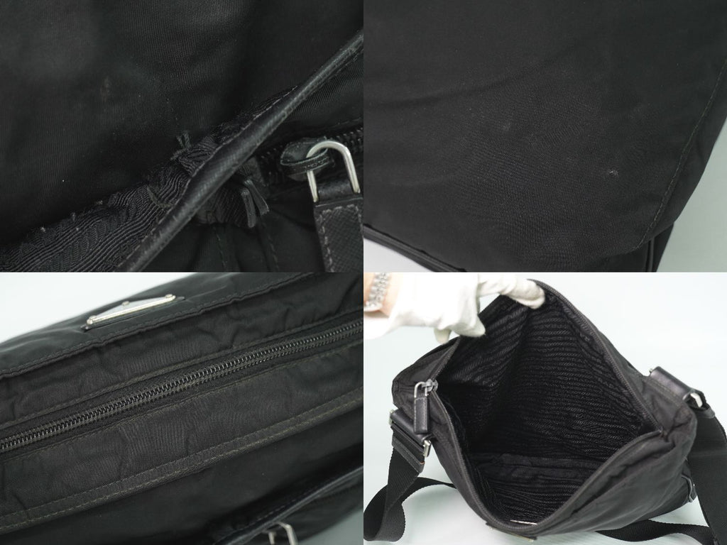 Prada Tessuto Shoulder Bag Pochette Nylon Black — view 8