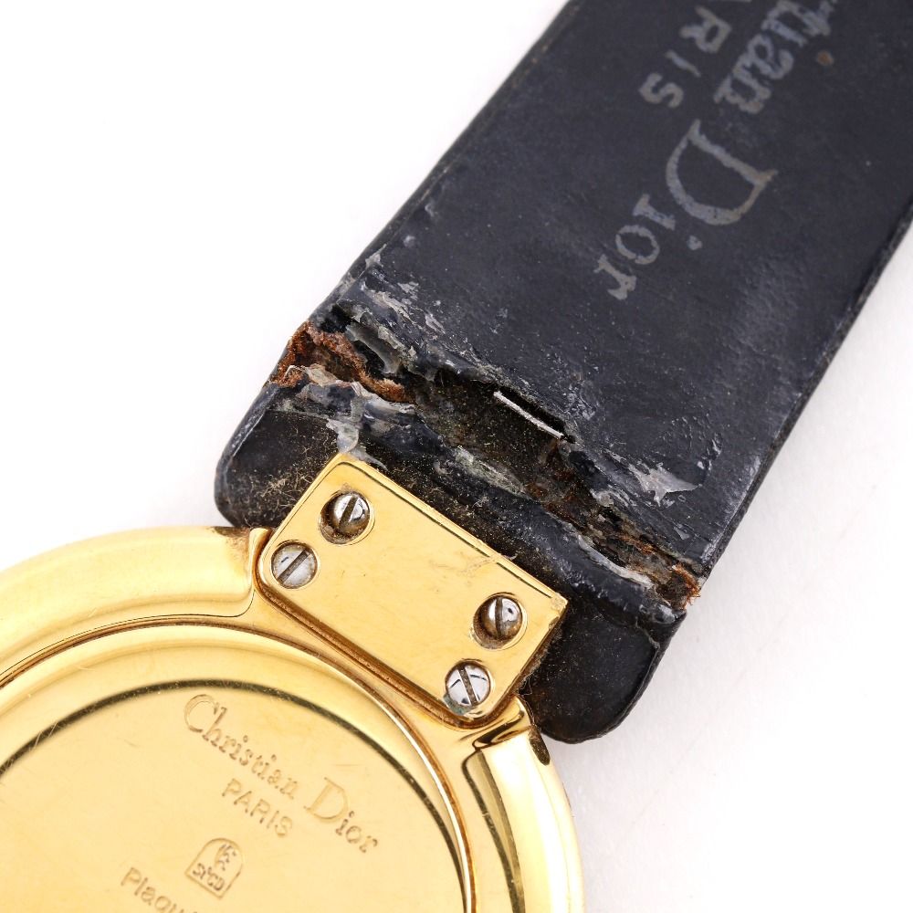 Dior Bakira 47 Stainless Steel Leather Quartz Analog Display Black Dial Watch — view 9