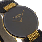 Dior Bakira 47 Stainless Steel Leather Quartz Analog Display Black Dial Watch — view 3