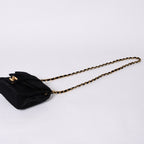 Chanel Mademoiselle Mini Chain Shoulder Bag CC Logo Satin Black Gold — view 5