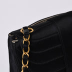 Chanel Mademoiselle Mini Chain Shoulder Bag CC Logo Satin Black Gold — view 4
