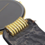 Dior Bakira 47. Gold Plated Leather Quartz Analog Display Black Dial Watch — view 9