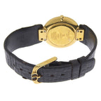 Dior Bakira 47. Gold Plated Leather Quartz Analog Display Black Dial Watch — view 4