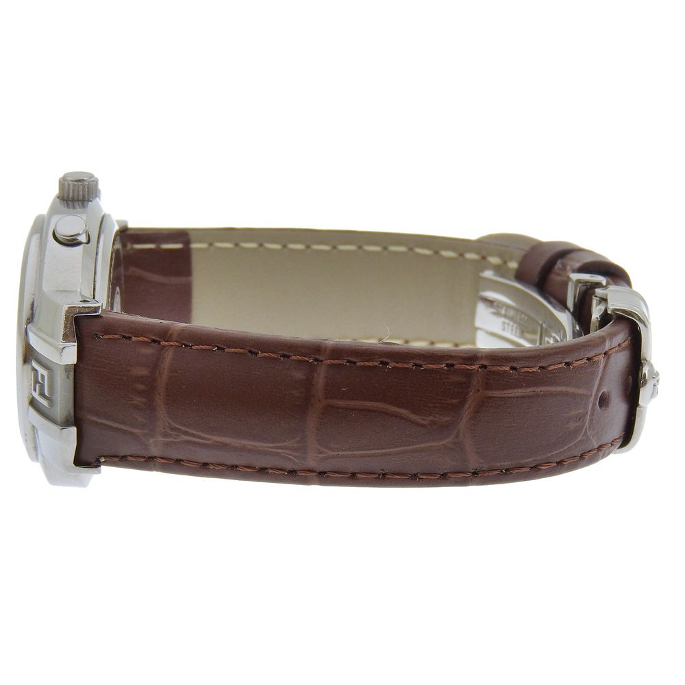 Fendi Orologi Stainless Steel Leather White Quartz Analog Display Dial Watch — view 4