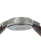 Fendi Orologi Stainless Steel Leather White Quartz Analog Display Dial Watch — view 6