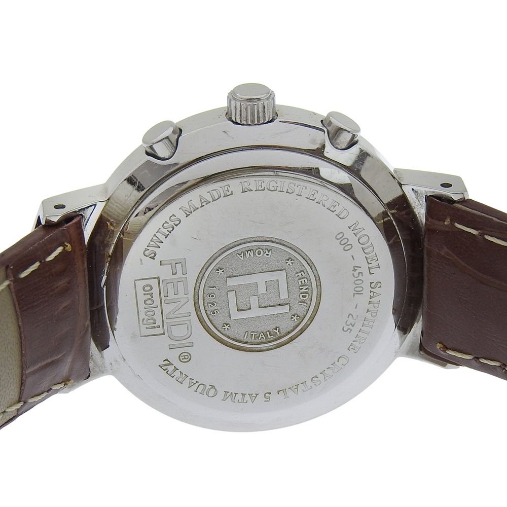 Fendi Orologi Stainless Steel Leather White Quartz Analog Display Dial Watch — view 7