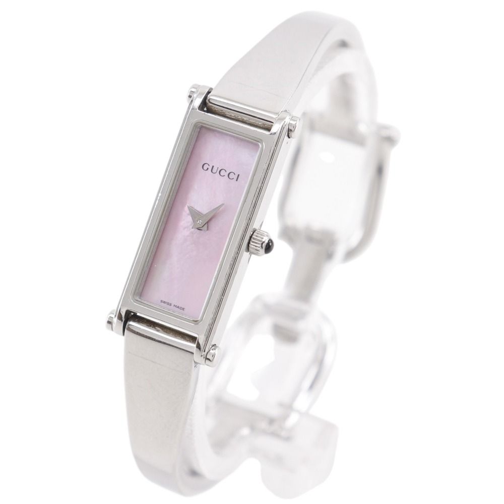 Gucci Stainless Steel Quartz Analog Display Pink Shell Dial Watch — view 2