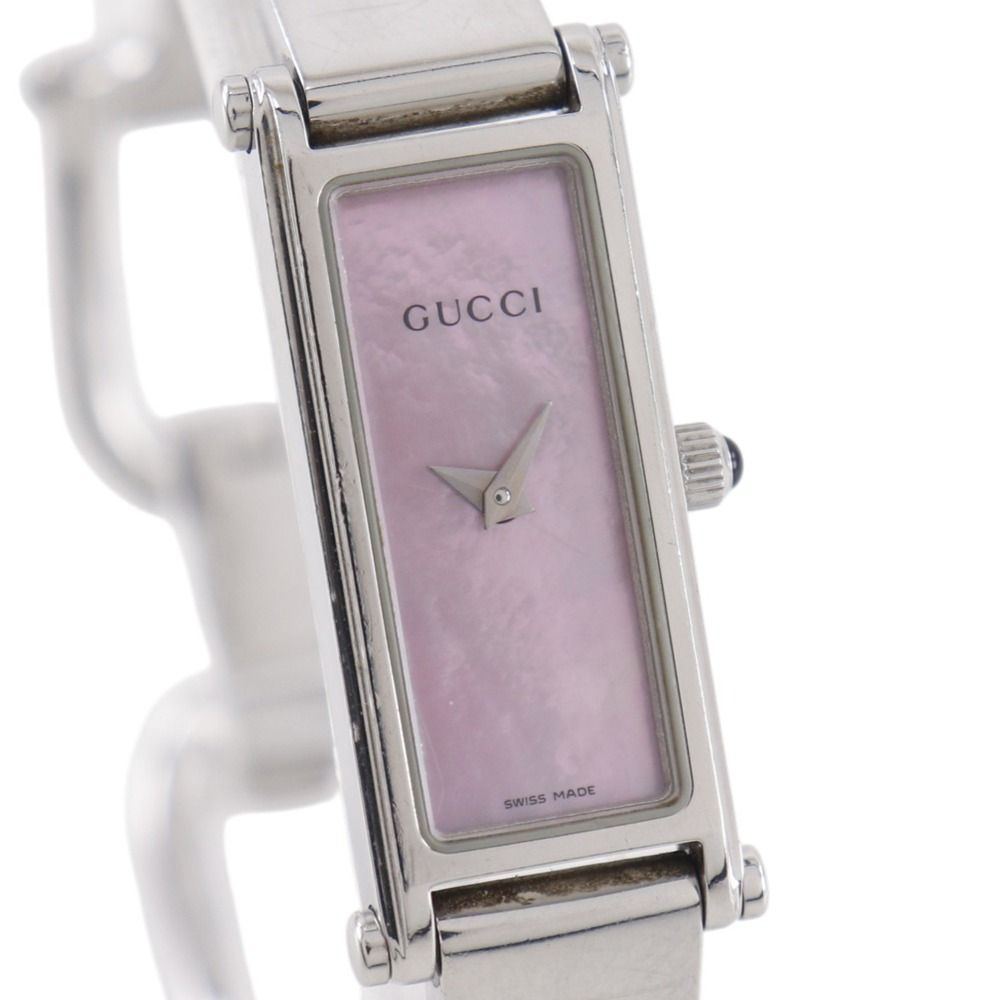 Gucci Stainless Steel Quartz Analog Display Pink Shell Dial Watch — view 3