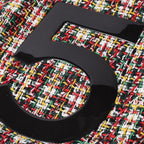 Chanel No 5 Tote Bag CC Logo Patch Tweed Leather Multicolor Silver — view 4