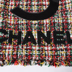 Chanel No 5 Tote Bag CC Logo Patch Tweed Leather Multicolor Silver — view 7