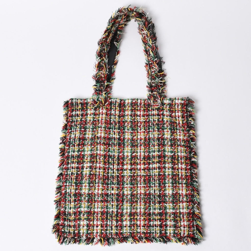 Chanel No 5 Tote Bag CC Logo Patch Tweed Leather Multicolor Silver — view 2