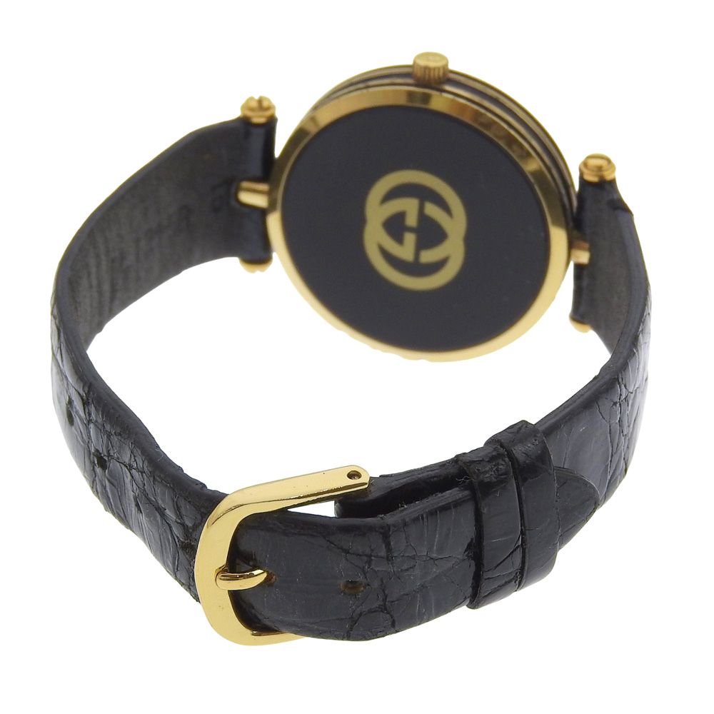 Gucci Sherry Line Gold Plated Quartz Analog Display Black Dial Watch — view 4