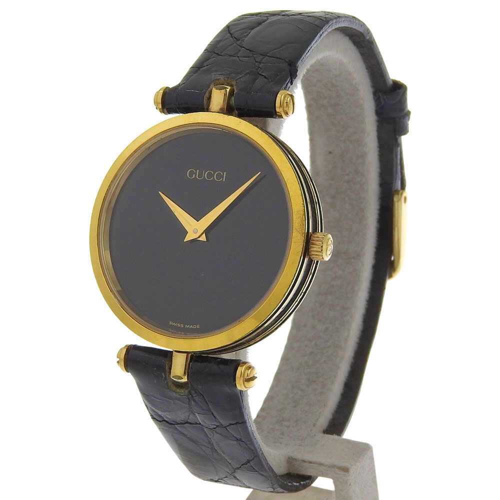 Gucci Sherry Line Gold Plated Quartz Analog Display Black Dial Watch — view 2