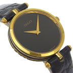 Gucci Sherry Line Gold Plated Quartz Analog Display Black Dial Watch — view 3