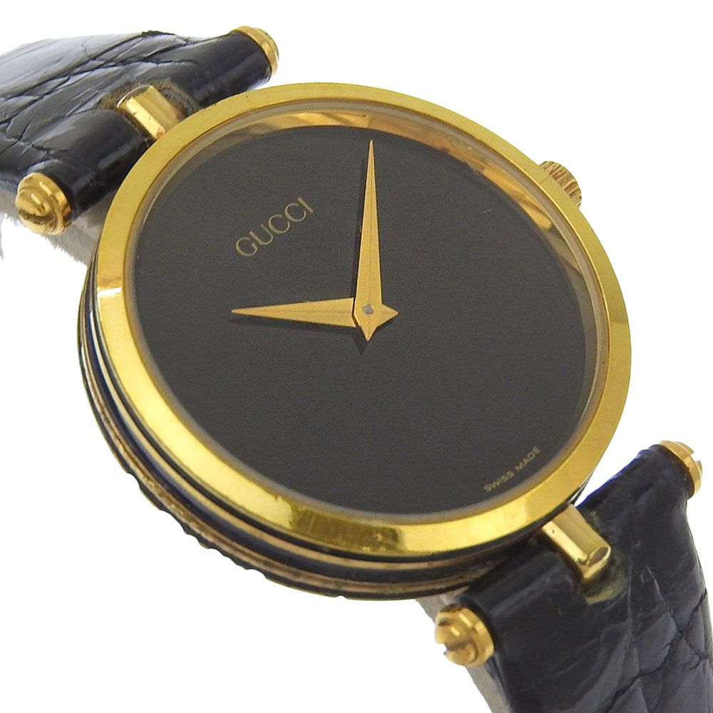 Gucci Sherry Line Gold Plated Quartz Analog Display Black Dial Watch — view 3
