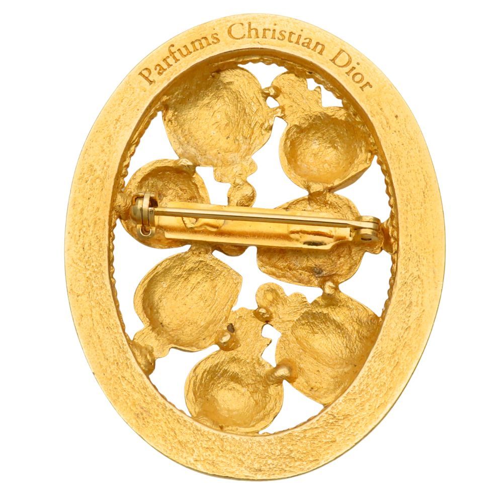Dior Brooch Metal Gold Parfums Perfume Motif — view 2