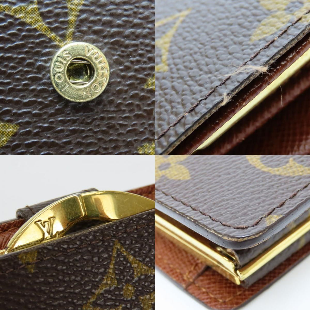 Louis Vuitton Bifold Wallet Porte Monet Viet Viennois Monogram Brown Clasp — view 6