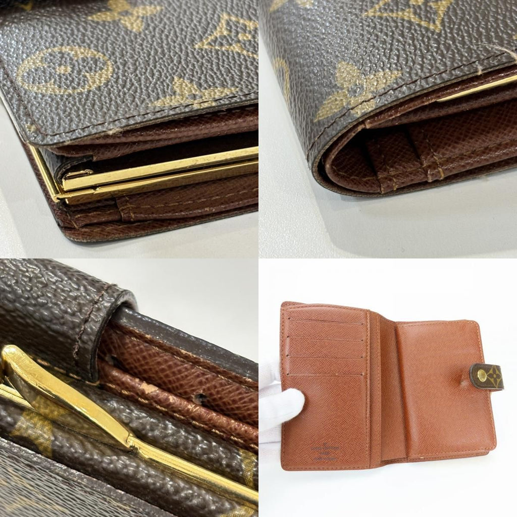 Louis Vuitton Bifold Wallet Porte Monet Viet Viennois Monogram Brown Clasp — view 7