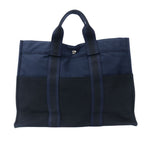 Hermes Tote Fourre Tout MM Canvas Navy Black Everyday Use — view 3