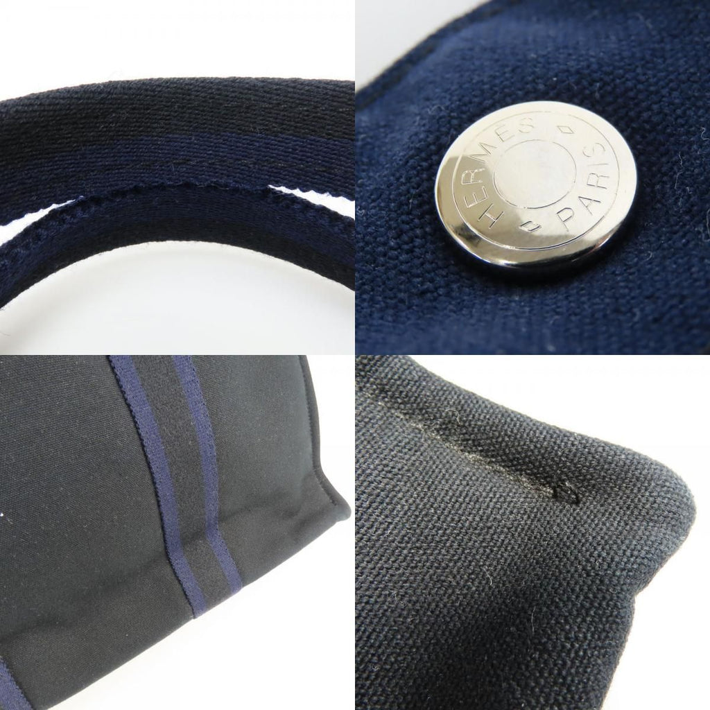 Hermes Tote Fourre Tout MM Canvas Navy Black Everyday Use — view 6