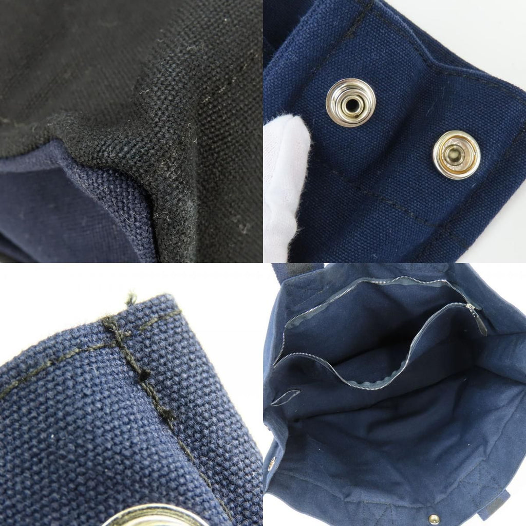 Hermes Tote Fourre Tout MM Canvas Navy Black Everyday Use — view 7