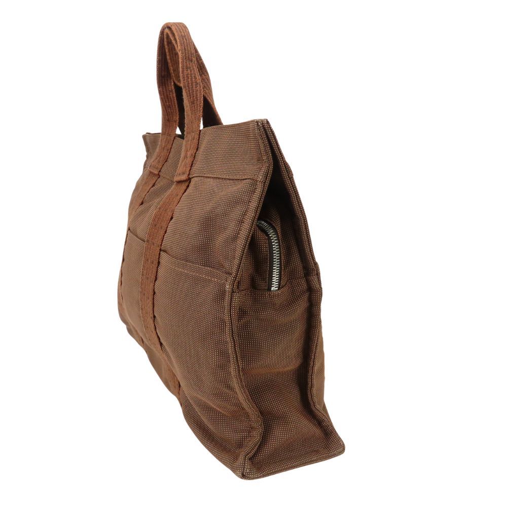 Hermes Tote Her Line MM Polyester Brown Vintage Everyday Use — view 2