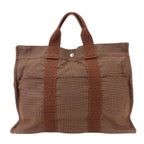 Hermes Tote Her Line MM Polyester Brown Vintage Everyday Use — view 3