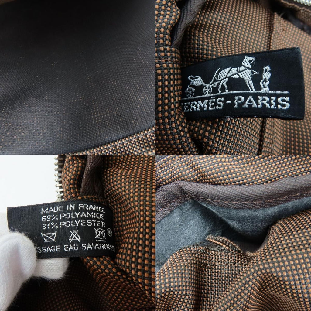 Hermes Tote Her Line MM Polyester Brown Vintage Everyday Use — view 8