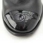 Chanel Leather CC Logo Belted Boots Black 35 2 — view 8