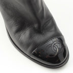 Chanel Leather CC Logo Belted Boots Black 35 2 — view 6
