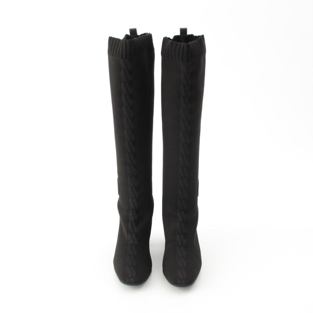 Hermes Knit Fontaine Long Boots Black 36 — view 2