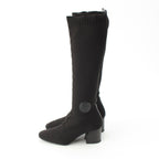 Hermes Knit Fontaine Long Boots Black 36 — view 3