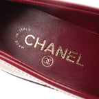 Chanel 24k Shiny Calfskin CC Logo Heart Platform Loafers Shoes Red 35.5 — view 7