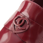 Chanel 24k Shiny Calfskin CC Logo Heart Platform Loafers Shoes Red 35.5 — view 8