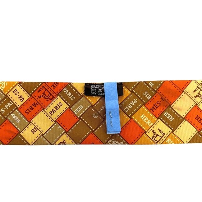 Hermes Ribbon Twilly Orange Cleaned Scarf — view 4