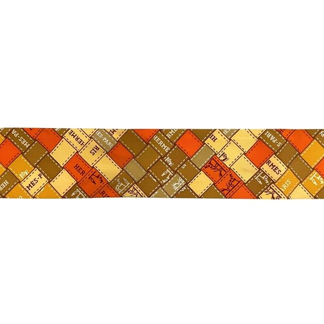 Hermes Ribbon Twilly Orange Cleaned Scarf — view 9