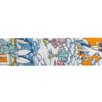 Hermes Ribbon Twilly Light Blue Orange Animal Cleaned Scarf — view 4
