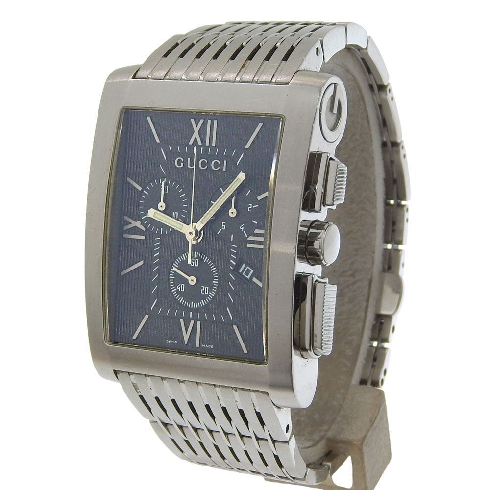 Gucci Metro Stainless Steel Quartz Chronograph Black Dial Watch — view 2
