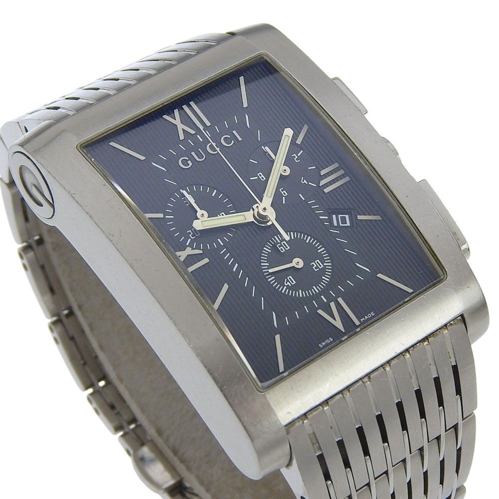 Gucci Metro Stainless Steel Quartz Chronograph Black Dial Watch — view 3