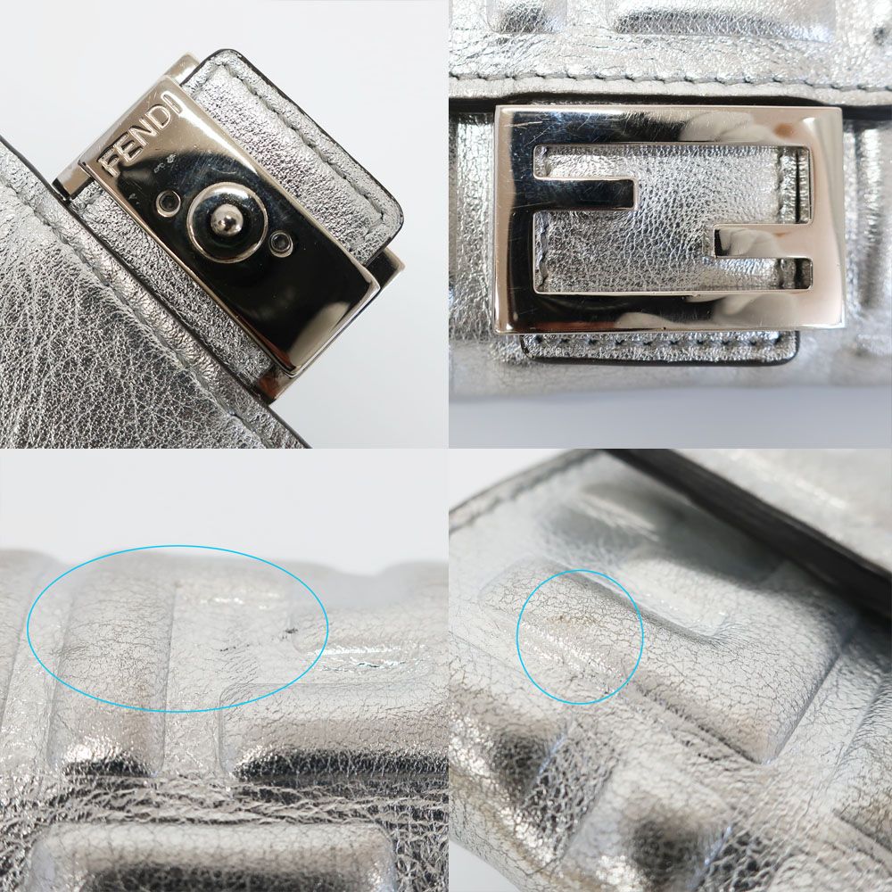 Fendi Wallet Silver Fflogo Leather — view 9